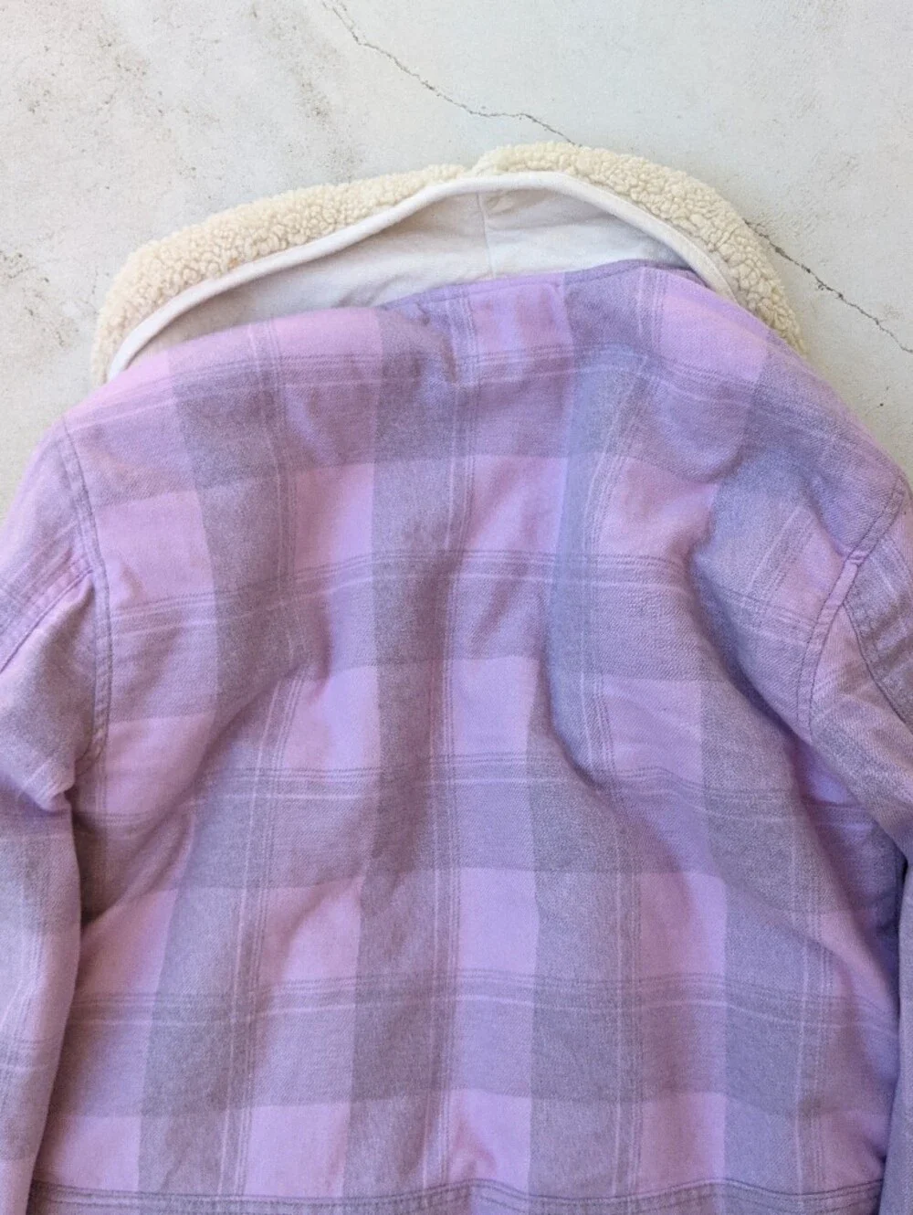 Free People 'We The Free' lilac plaid fleece lined jacket